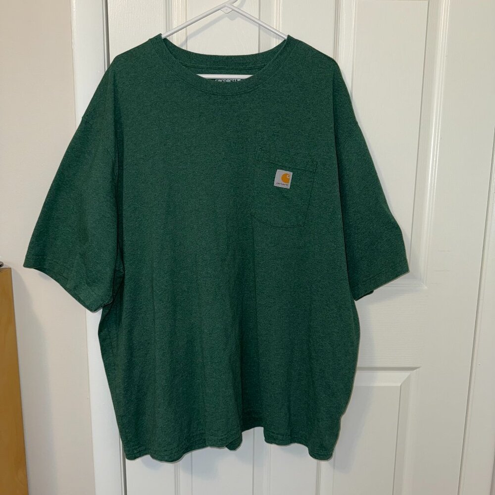 Carhartt Men's Heavyweight Loose Fit Front Pocket T-Shirt Green 3XL